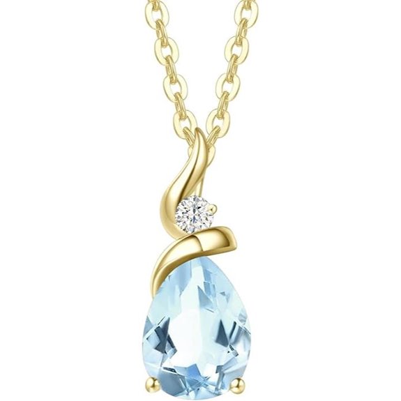 FANCIME 14K Gold Birthstone Pendant Necklace for Women