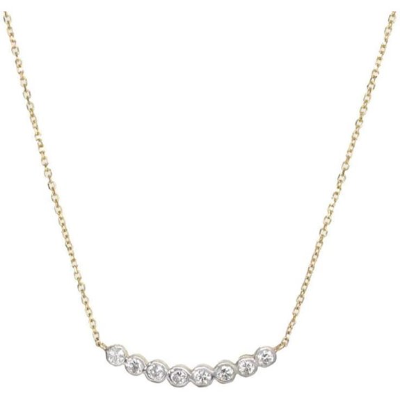 14k Gold Diamond Bar Necklace Women's Fine Jewelry