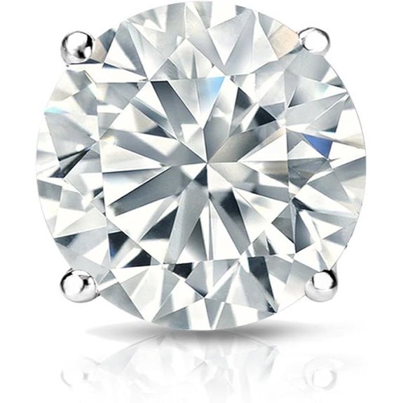 Diamond Round Stud Earring in 14k Gold