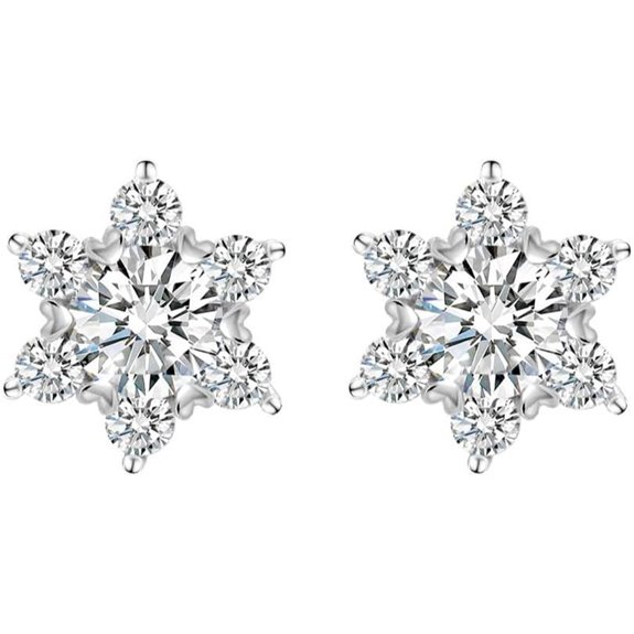 14K Gold 0.5/1ct D-VVS1 Diamond Star Earrings