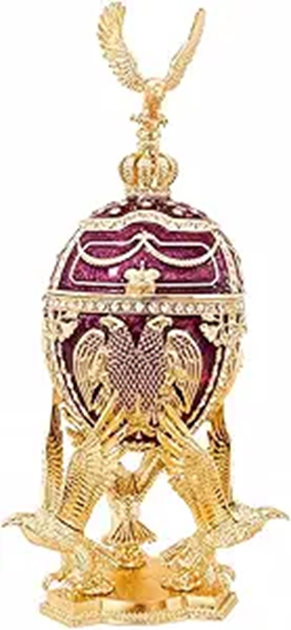 Pierre Lorren Gold Fabergé Egg Jewelry Box (Amethyst)