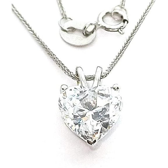Solid 18k Gold Diamond Heart Necklace for Women