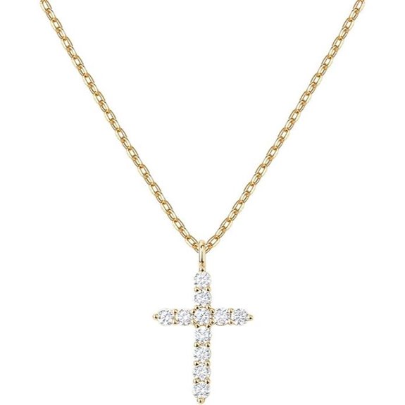 PAVOI 14K Gold Plated Cubic Zirconia Cross Necklace