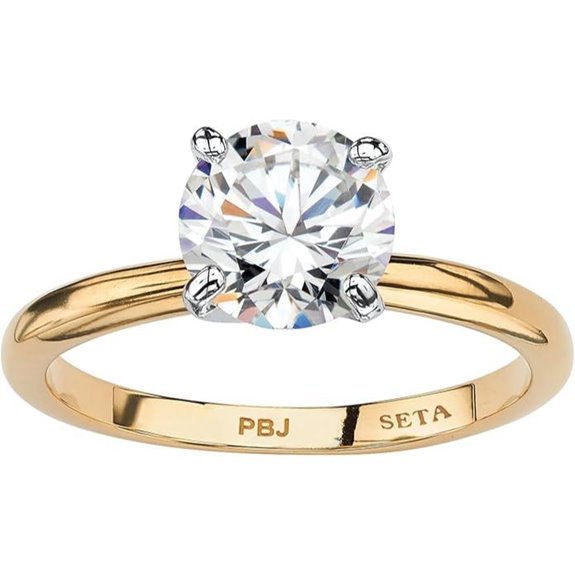 Palm Beach Gold-Plated 2 Carat Cubic Zirconia Ring
