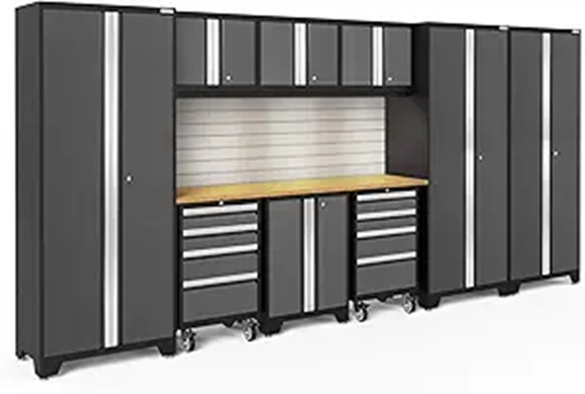 NewAge Bold Series Gray Steel Garage Cabinets Set