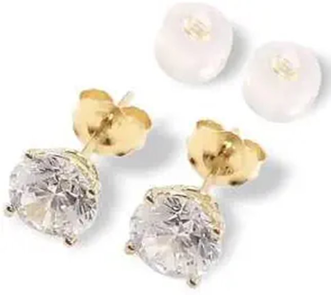 Handmade 2 Carat Diamond Gold Stud Earrings