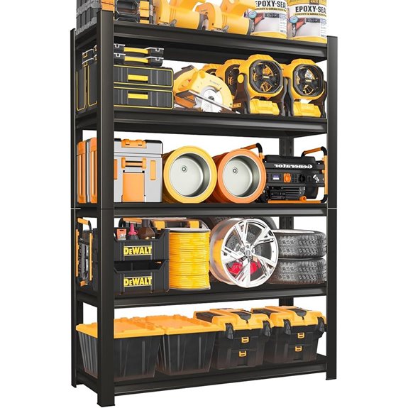 5-Tier Adjustable Heavy Duty Garage Shelving (Black)