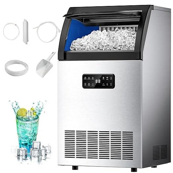 EUHOMY Commercial Ice Maker 105lbs/24H with Water Filter