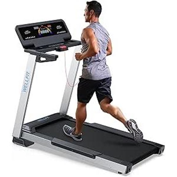 WELLFIT Home Treadmill with Incline Bluetooth LED