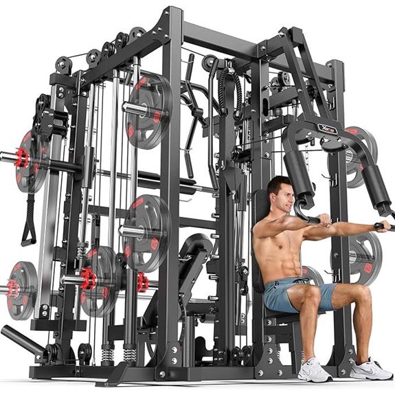 Smith Machine with Cable Crossover Home Gym Power Cage