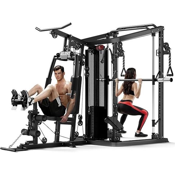 Home Gym System with Smith Machine and 150LB Weights