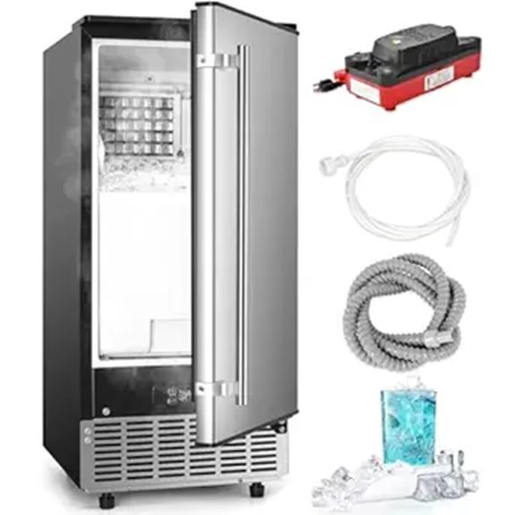 Commercial Ice Maker Machine with Drain and Storage