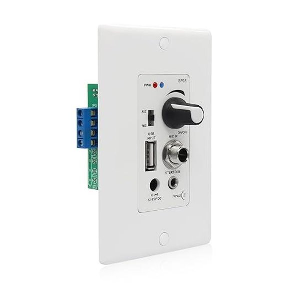 In-Wall Audio Amplifier Receiver with Bluetooth and USB