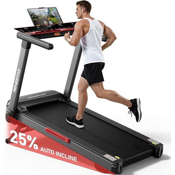 Home Treadmill with Incline Touchscreen Bluetooth 300LBS