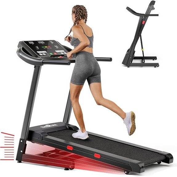 THERUN Incline Treadmill with 300lb Capacity and LED Screen