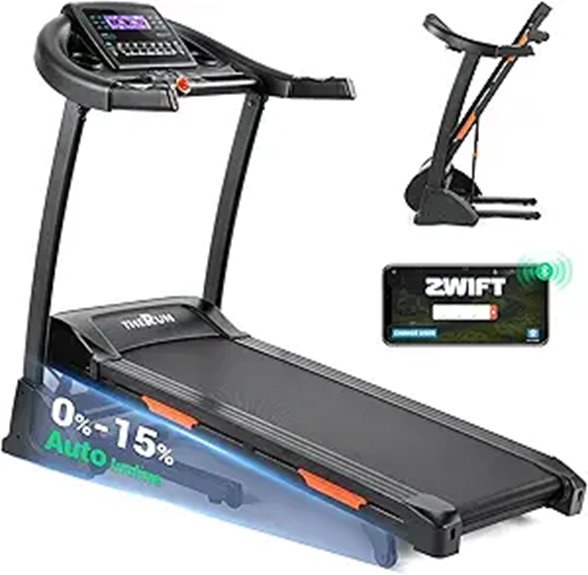 THERUN Incline Treadmill with Auto Incline and Heart Rate