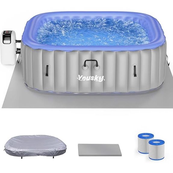 Inflatable 6-8 Person Hot Tub with Jets and Heater