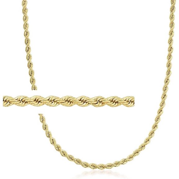 Ross-Simons Italian 2.7mm 18kt Yellow Gold Rope-Chain Necklace