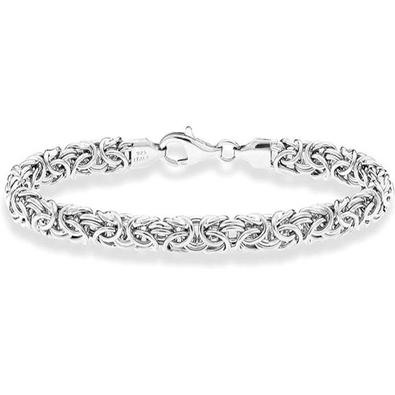 Miabella Italian Silver Byzantine Bracelet for Women