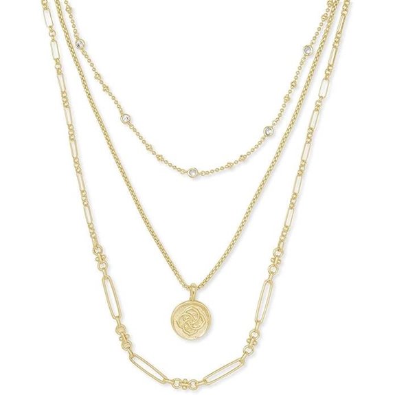 Kendra Scott Medallion Triple Strand Necklace Fashion Jewelry for Women