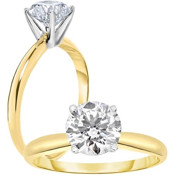 Lab Grown 1 Carat Diamond Engagement Ring in 14K Gold