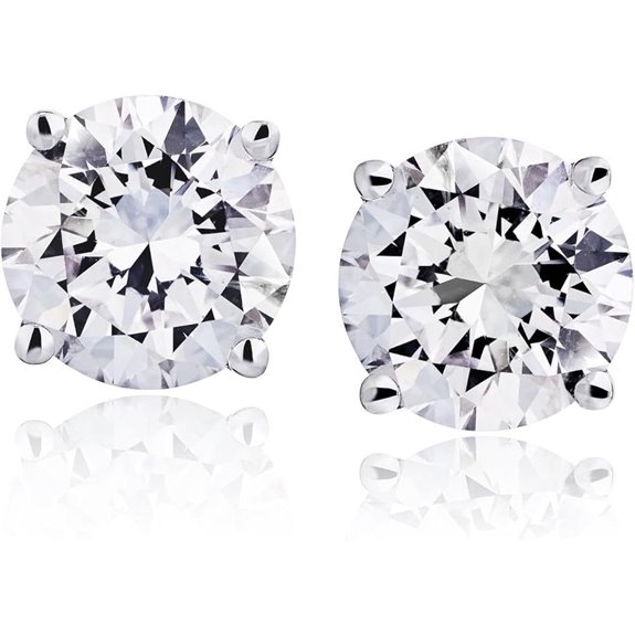 Lab Grown Diamond Stud Earrings 1-6 Carat Round Cut