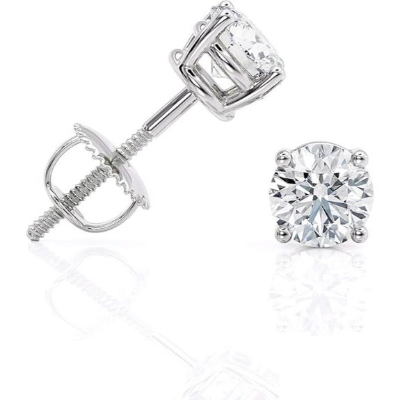 Lab-Grown Diamond Stud Earrings in 14k White Gold