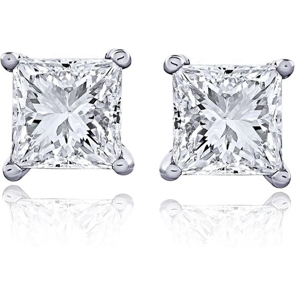 Lab Grown Princess-Cut Diamond Stud Earrings (1-6 ct)