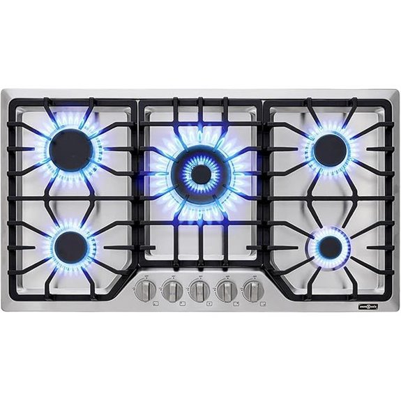 36-inch Gas Cooktop with 5 Sabaf Burners