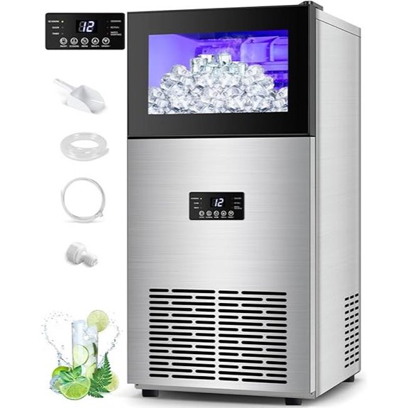 Commercial 130LBS/24H Ice Maker with 35LBS Capacity
