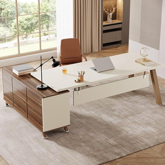 Tribesigns 78.7-Inch L-Shaped Executive Desk with Storage