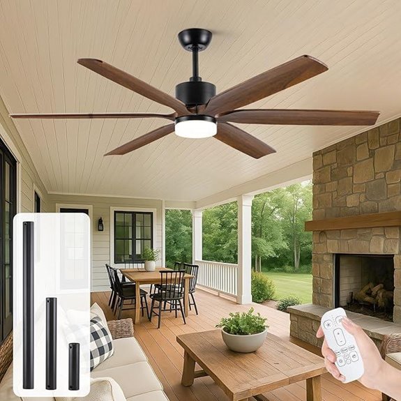 72-Inch Outdoor Ceiling Fan with Light and Remote