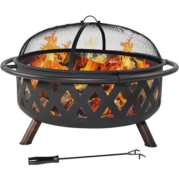 Sunnydaze 36-Inch Outdoor Fire Pit with Cover