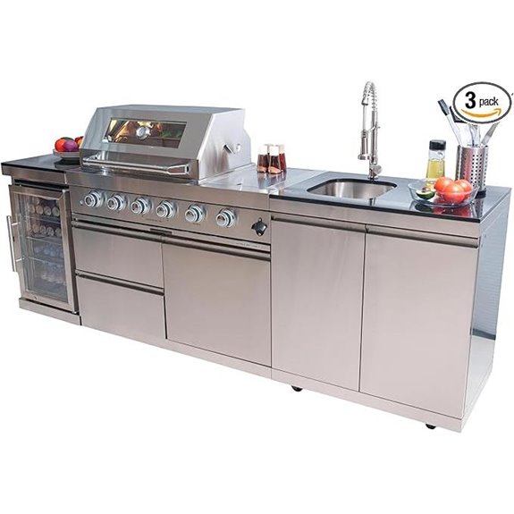 98-Inch 4-Burner Stainless Steel Outdoor Kitchen Grill