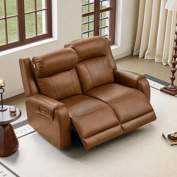 CHITA Leather Power Recliner Sofa with USB Chargers