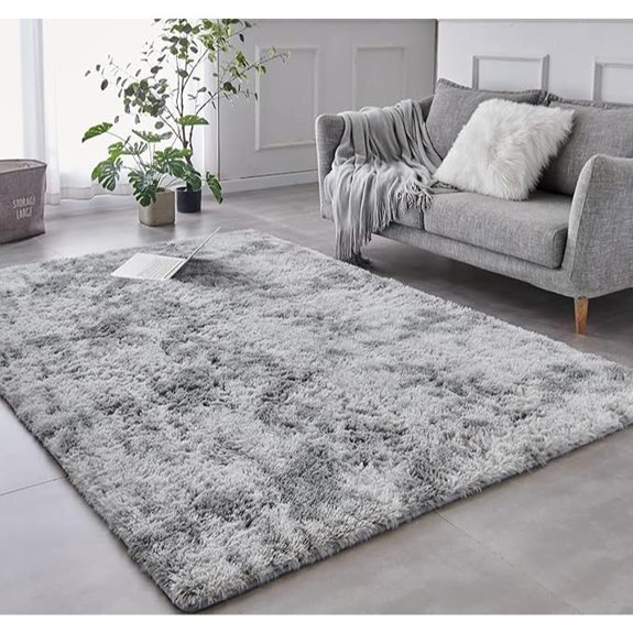TABAYON 6x9 Light Grey Fluffy Shag Rug