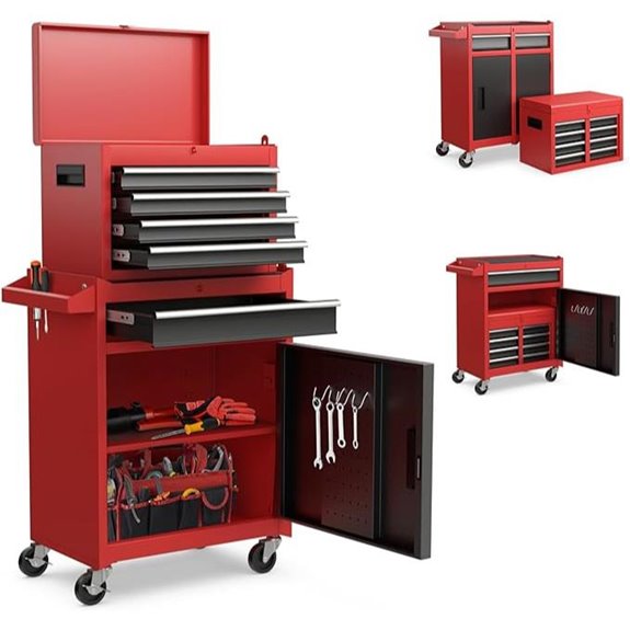 Goplus Rolling 5-Drawer Tool Chest with Lockable Wheels