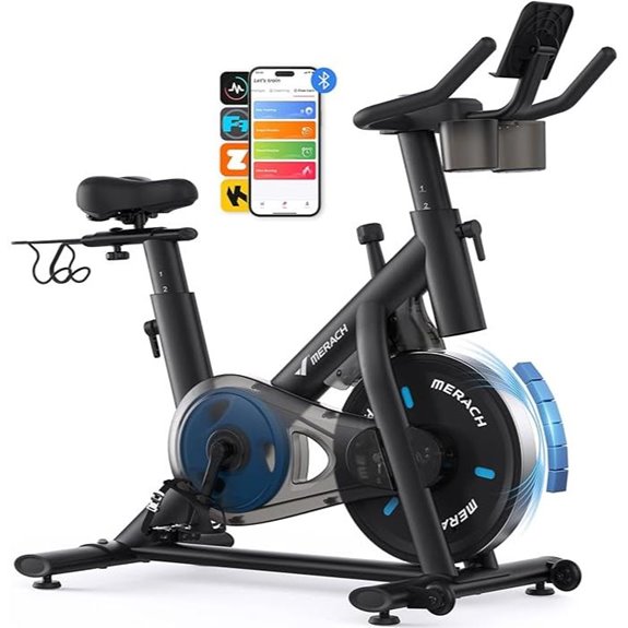 MERACH Exercise Bike with App Low Noise 300lbs Capacity