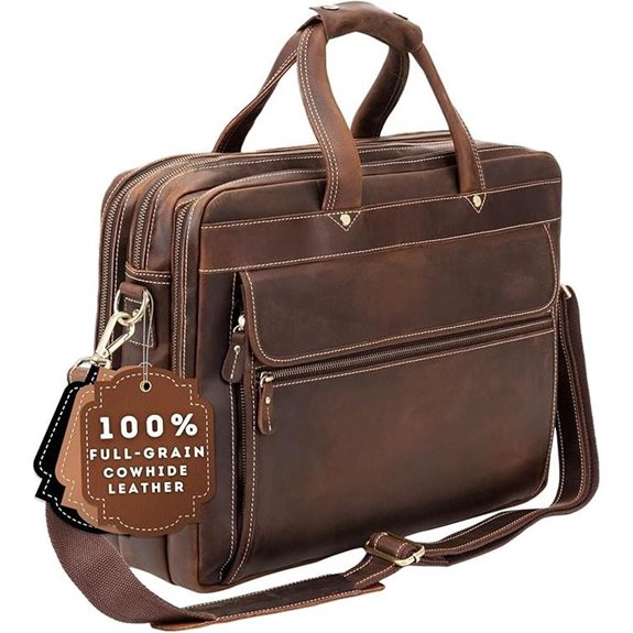 Luxorro Leather Briefcase for Men 15.6-Inch Laptop Bag