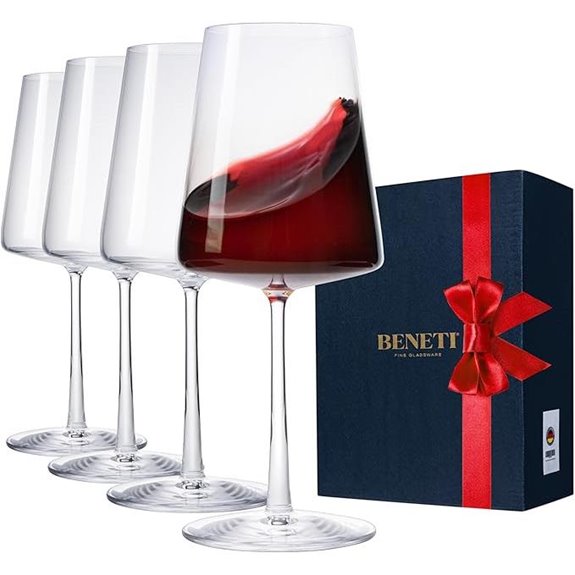 Beneti Set of 4 Luxury Crystal Wine Glasses