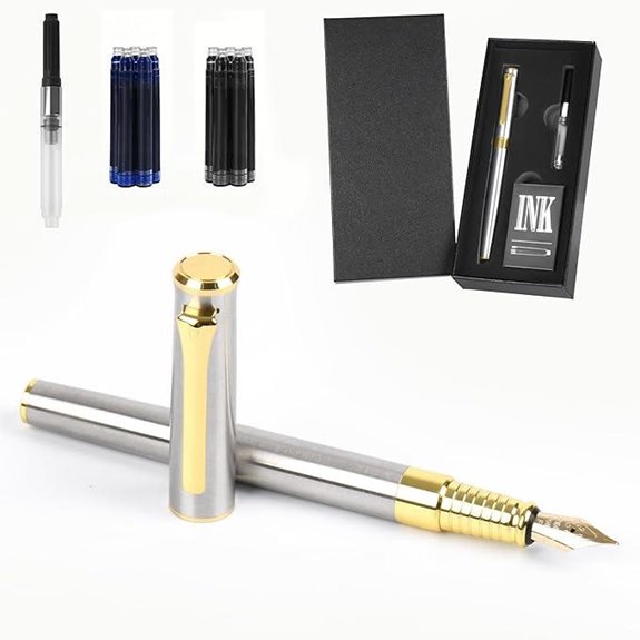 Luxury Fountain Pen with Ink Cartridges & Gift Box