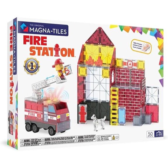 MAGNA-TILES Fire Station 50-Piece Magnetic Set