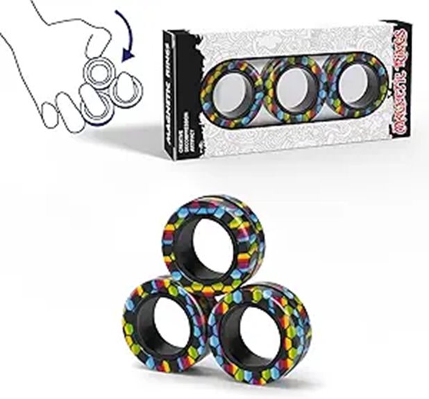 Magnetic Fidget Rings Set for Anxiety Relief (3 Pack)