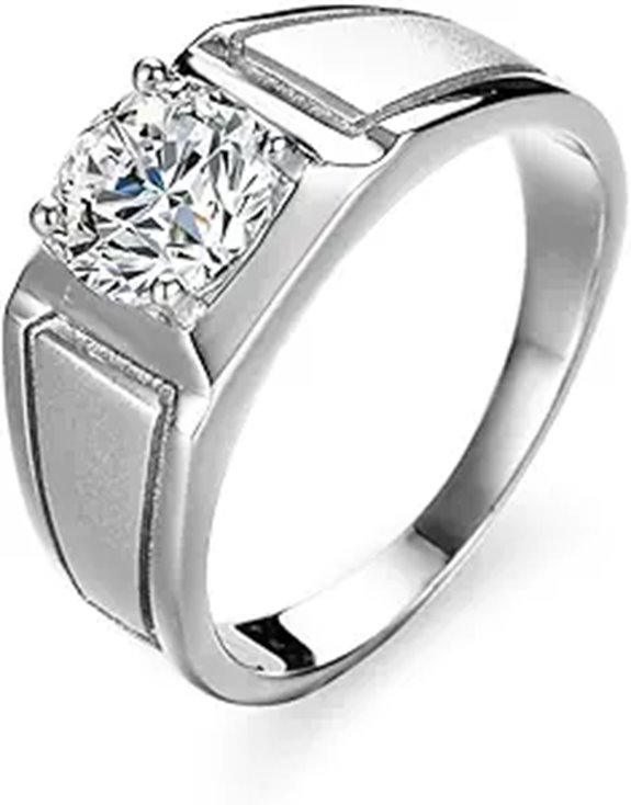 Men's White Gold Moissanite EngageMent Ring