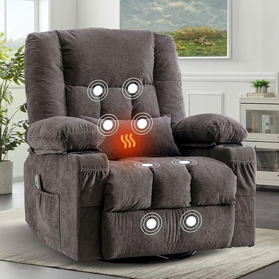 BOSMILLER Recliner Chair with Massage Heating USB