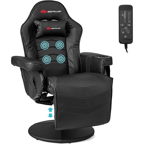 Goplus Gaming Chair with Massage & Recline