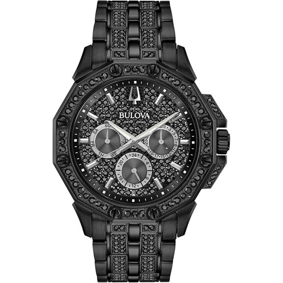 Bulova Men's Crystal Octava Chronograph Quartz Watch Pave Crystal Dial