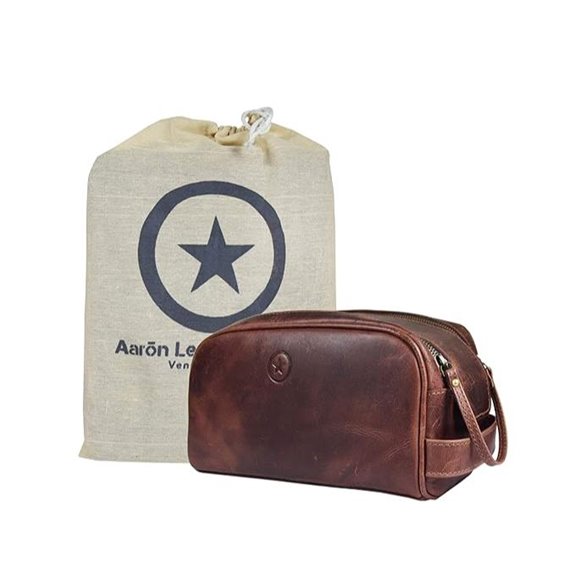 Leather Toiletry Bag for Men by Aaron Leather