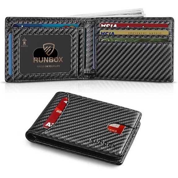 RUNBOX Men's Slim RFID Credit Card Wallet