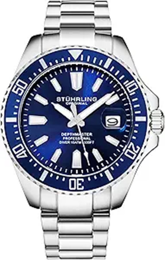 Stuhrling Men's Dive Watch 42mm Stainless Steel Blue